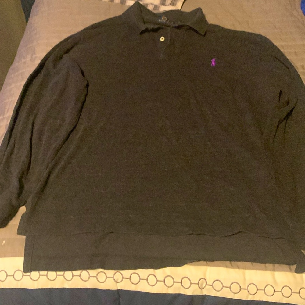 Black polo long sleeve shirt